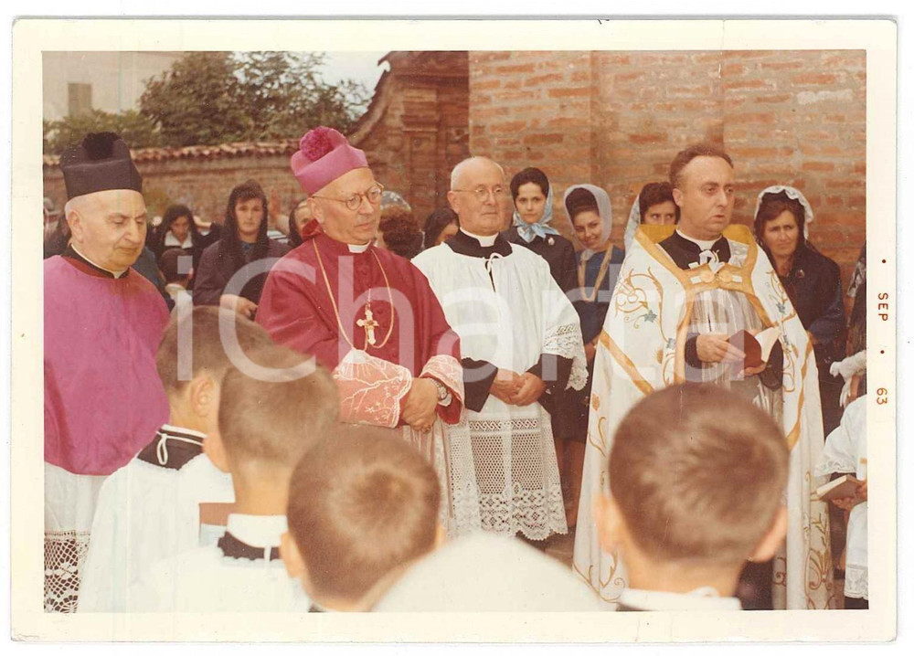 Fotografia d epoca originale 1963 PIEMONTE Mons. Giuseppe ANGRISANI Don Francesco FERRARI  Messa Foto 1