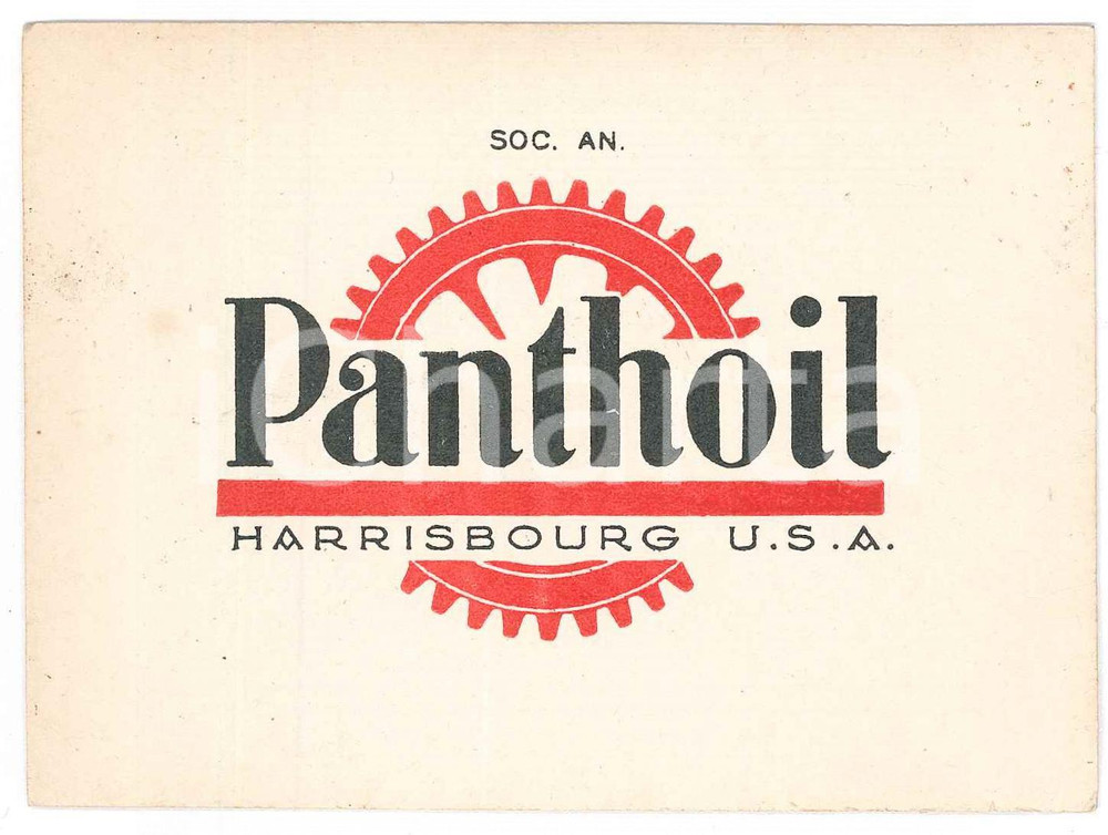 1950 ca HARRISBOURG - USA Società Anonima PANTHOIL Biglietto 12x9 cm Biglietto d'epoca FAIR/discreto Lievi ingialliture Formato: 12 x 9 cm originale e autentica 1
