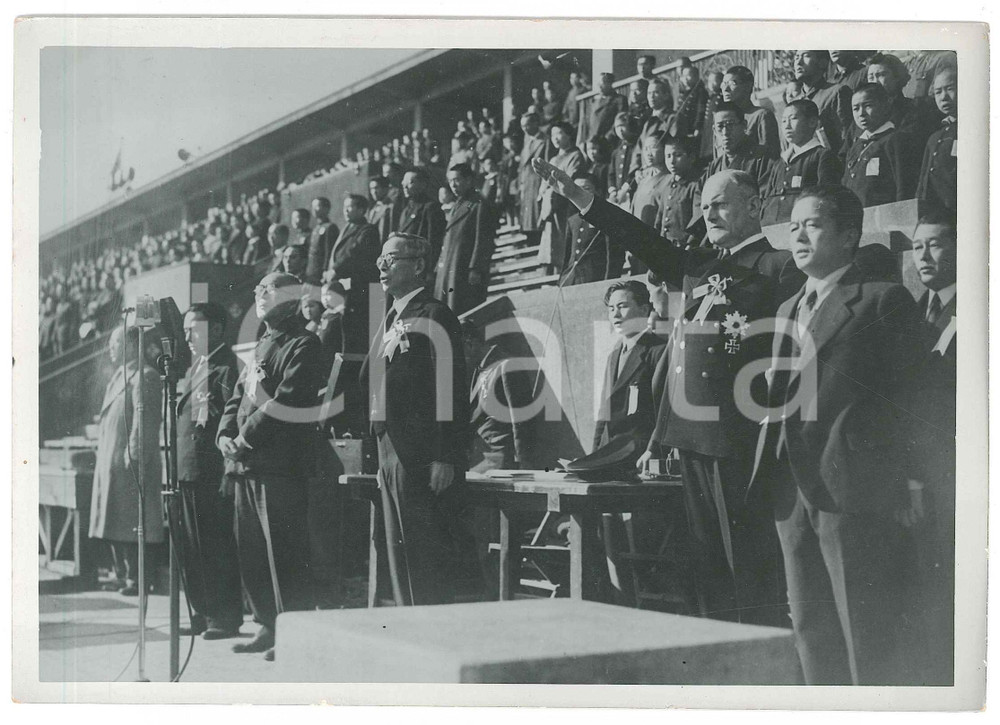 1940 ca BERLIN-TOKYO AXIS - Public authorities at the stadium *Photo Fotografia d'epoca. GOOD/buono  Formato: 18x13 cm originale e autentica 1