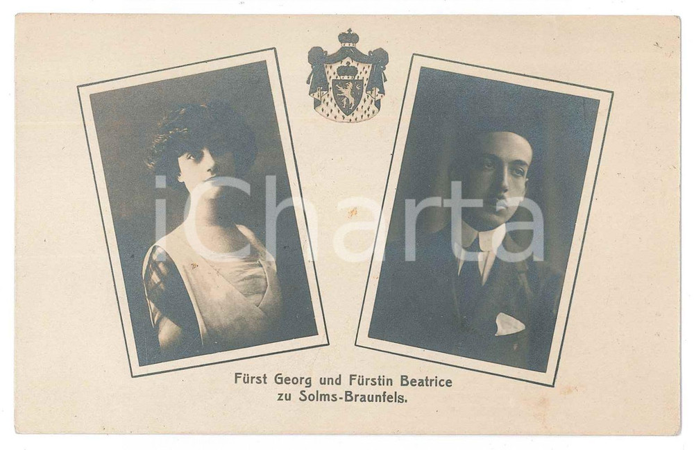 1913 Georg zu SOLMS-BRAUNFELS - Beatrice di SALUZZO - Marriage - Postcard Cartolina postale d'epoca, non viaggiata. GOOD/buono  Formato: 14x9 cm originale e autentica 1