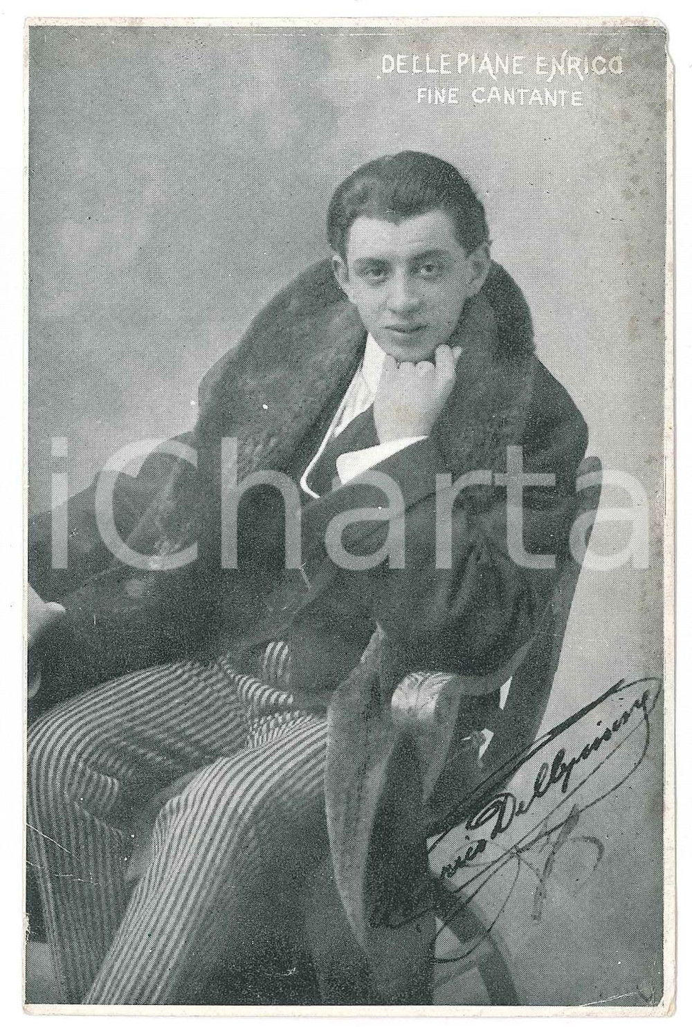 1910 ca ITALIA OPERA - Enrico DELLEPIANE fine cantante - Biglietto pubblicitario Biglietto pubblicitario d'epoca. POOR/danneggiato danni da umidità al lato destro, piegatura al lato sinistro e minima mancanza angolare Formato: 9x14 cm originale e autentica 1