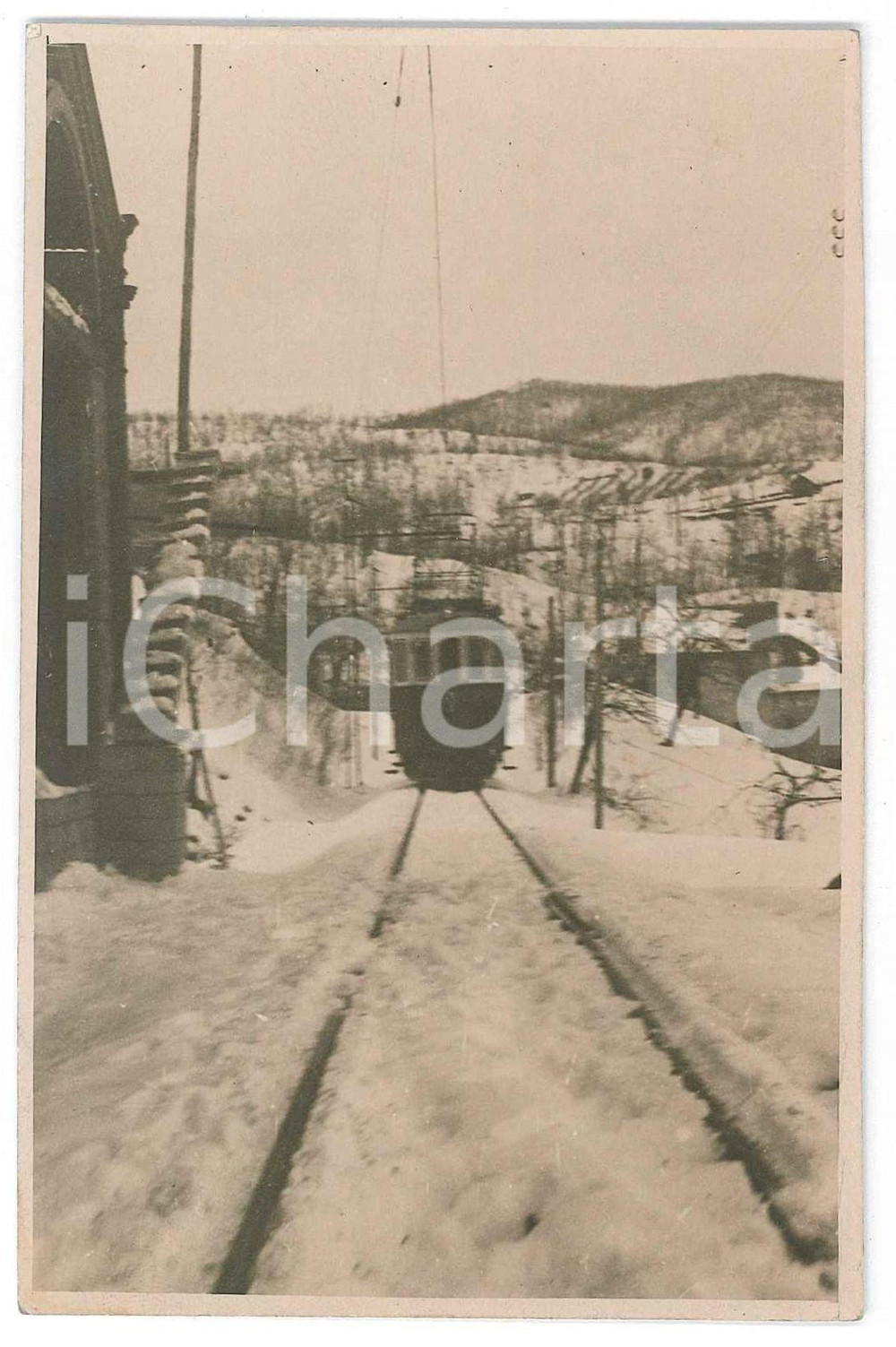 1930 ca ITALIA - ALPI - Funivia in salita sotto la neve - Foto 8x13 cm Fotografia d'epoca. GOOD/buono  Formato: 8x13 cm originale e autentica 1