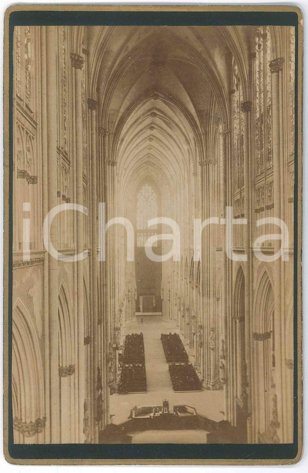 1886 KOLN / COLOGNE (GERMANY) The Cathedral - Interior - Photo CREISFELDS 11x16 Fotografia d'epoca, su cartoncino rigido.Didascalia manoscritta al verso.FOTOGRAFO: Th. Creifelds - Coeln GOOD/buono  Formato: 11x16 cm originale e autentica 1