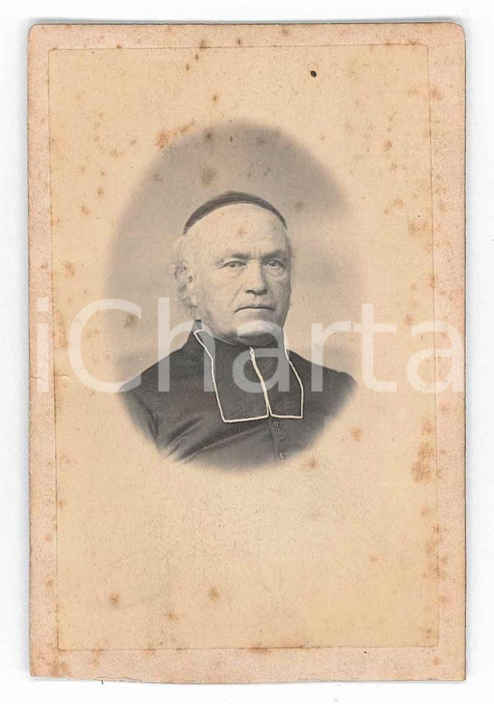 Fotografia d epoca originale 1865 ca FRANCE Portrait de Mgr. Philippe GERBET Évêque de Perpignan  Photo CDV 1