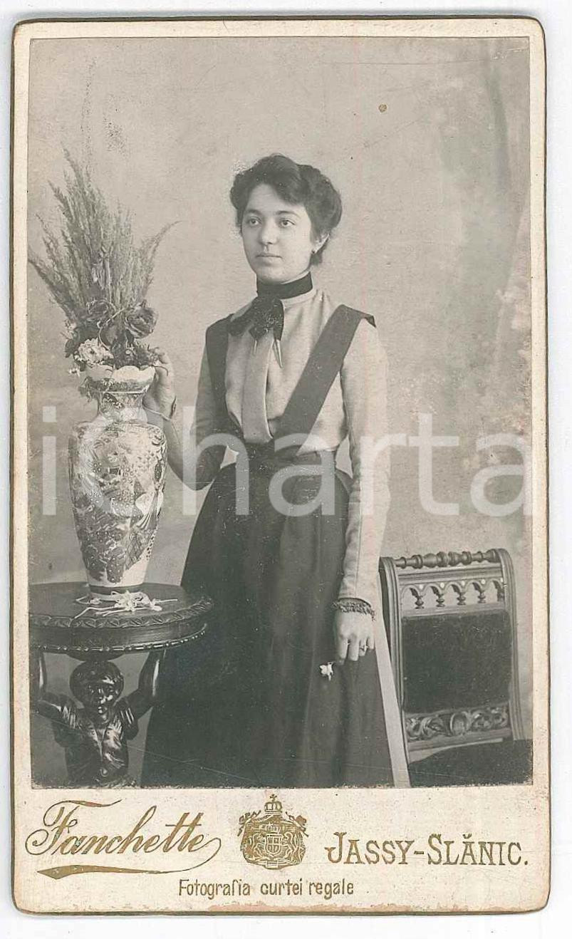 1910 ca ROMANIA Ritratto di Elena ALDUN - Foto FANCHETTE - JASSY/SLANIC CDV  Fotografia d'epoca, su cartoncino rigido..  GOOD/buono  Formato: 6x10 cm originale e autentica 1