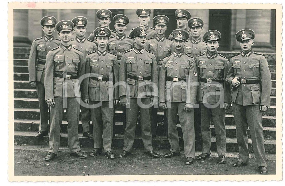 1936 KASSEL (GERMANY) 13 Komp. Inf. Rgt. 15 - Soldati al giuramento *Foto Fotografia originale d'epoca, con didascalia al verso.  GOOD/buono minima macchia al lato superiore Formato: 14x9 cm originale e autentica 1