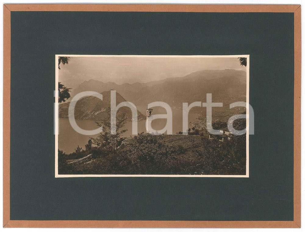 1935 LAGO D'ISEO - SULZANO - SALE MARASINO - MONTISOLA - Veduta - Foto 23x16 cm  Fotografia d'epoca, montata su cartoncino morbido rivestito.Didascalia originale al verso. GOOD/buono  Formato: 23x16 cm originale e autentica 1