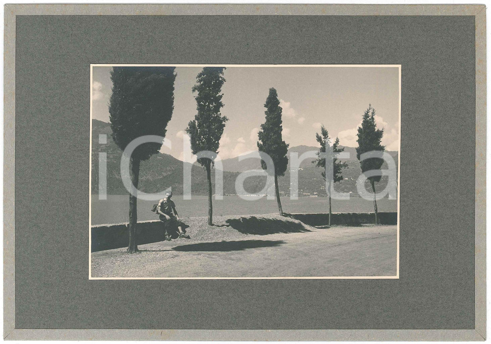 1948 LAGO D'ISEO - Strada VELLO - TOLINE - Foto ANIMATA 23x16 cm  Fotografia d'epoca, montata su cartoncino morbido rivestito.Didascalia originale al verso. GOOD/buono  Formato: 23x16 cm originale e autentica 1