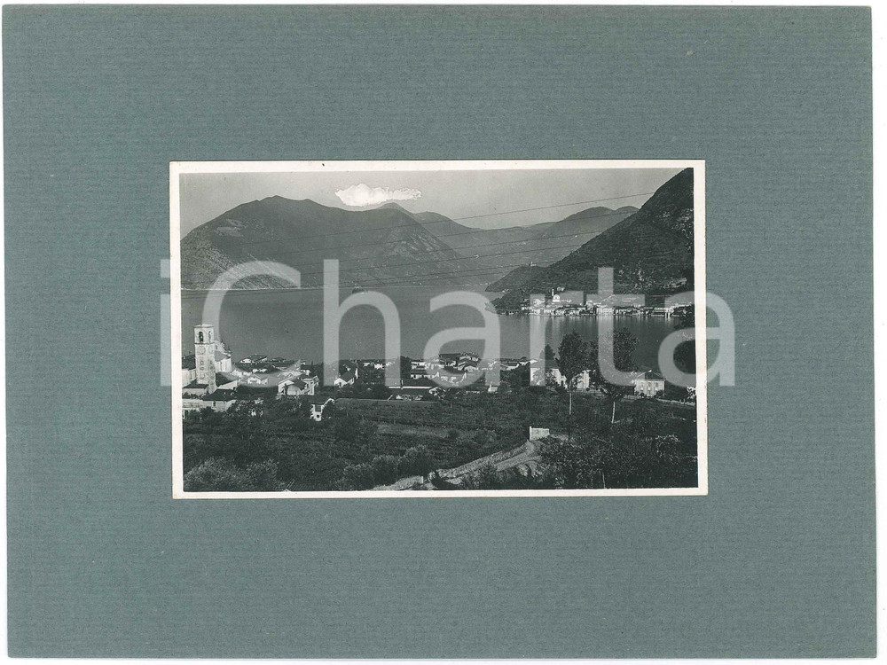 1935 ca LAGO D'ISEO - Veduta panoramica - Fotografia 23x17 cm  Fotografia d'epoca, montata su cartoncino morbido. GOOD/buono  Formato: 23x17 cm originale e autentica 1