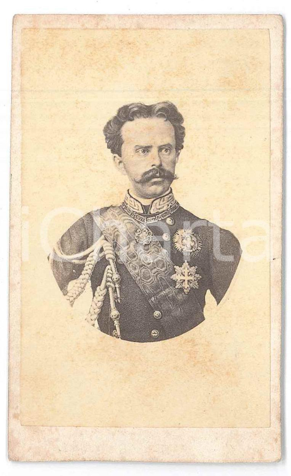 1870 ca ITALIA Umberto I di SAVOIA in gioventù - Foto CDV  Fotografia originale d'epoca, montata su cartoncino morbido. GOOD/buono  Formato: 6x10 cm originale e autentica 1