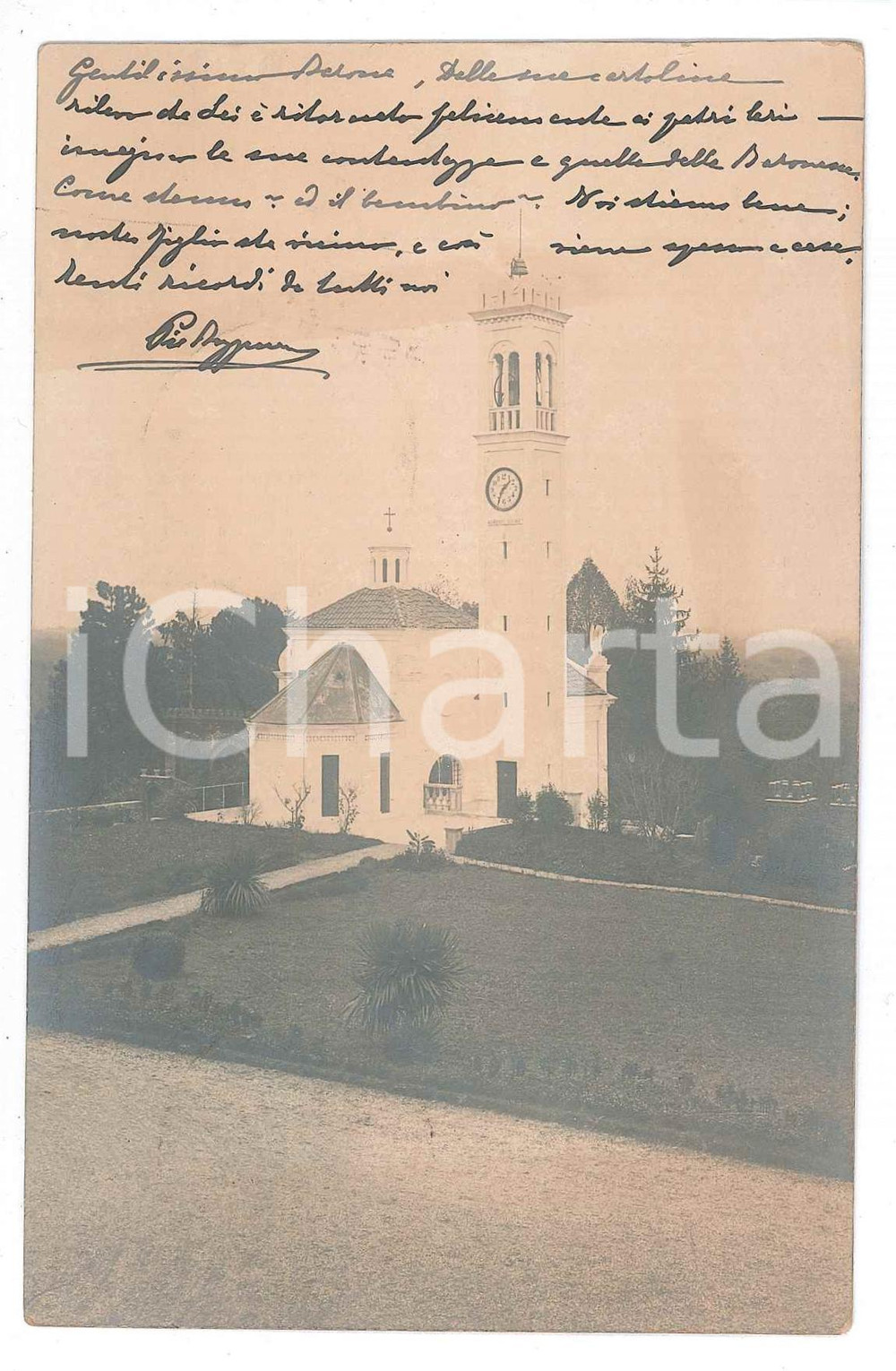 1900 ca Area di VICENZA - Veduta con convento - Cartolina postale Cartolina postale d'epoca, viaggiata. GOOD/buono  Formato: 9x14 cm originale e autentica 1