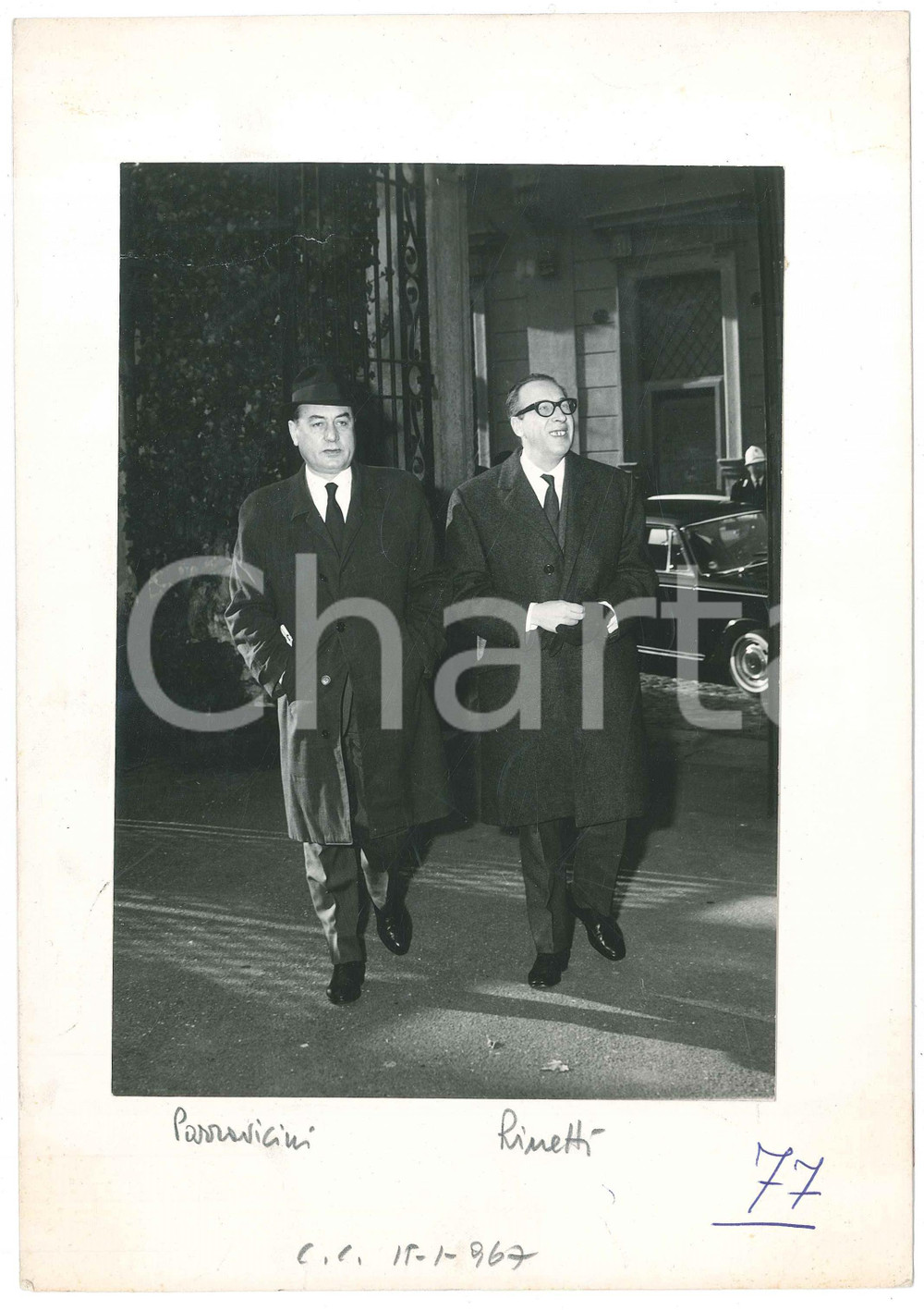 Fotografia d epoca originale 1967 ROMA Comitato Centrale del PSI  Giannino PARRAVICINI Rino RINETTI Foto 1