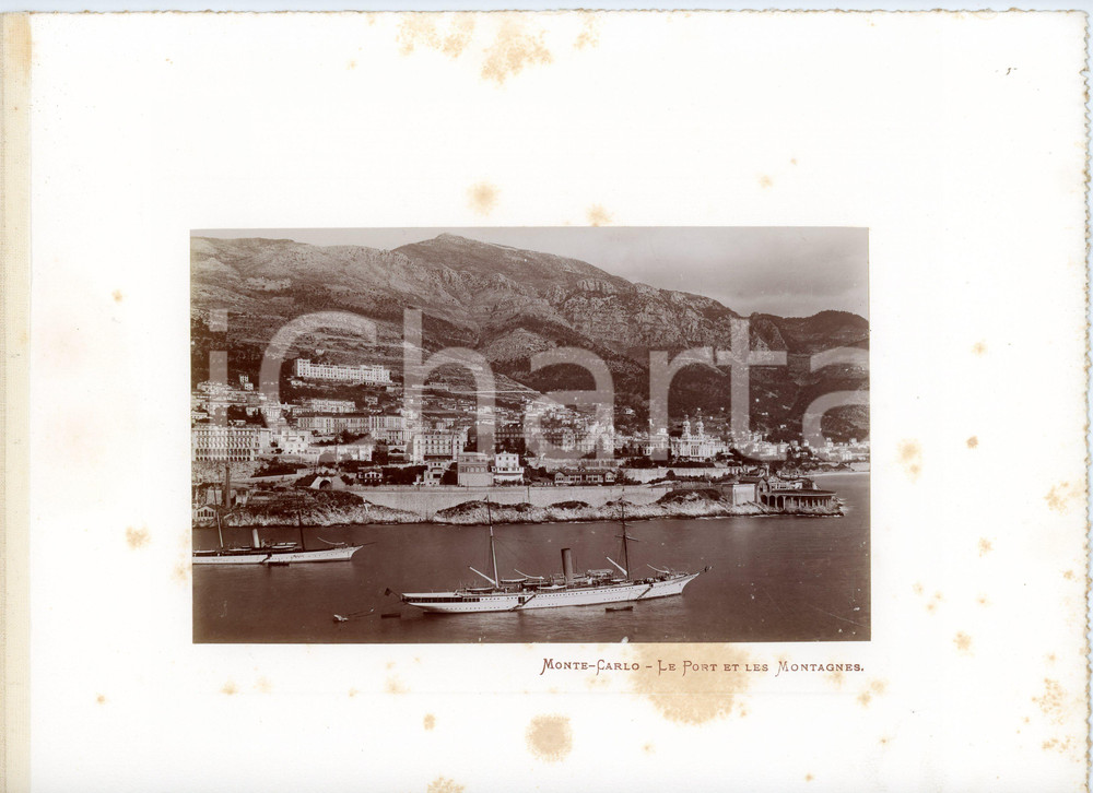 Fotografia d epoca originale 1910 ca MONTECARLO CÃ´te d Azur, FRANCE Le port et les montagnes  Photo 1