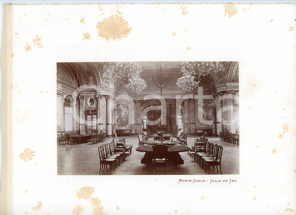 Fotografia d epoca originale 1910 ca MONTECARLO CÃ´te d Azur, FRANCE Casino  Salle de jeu  Photo 1