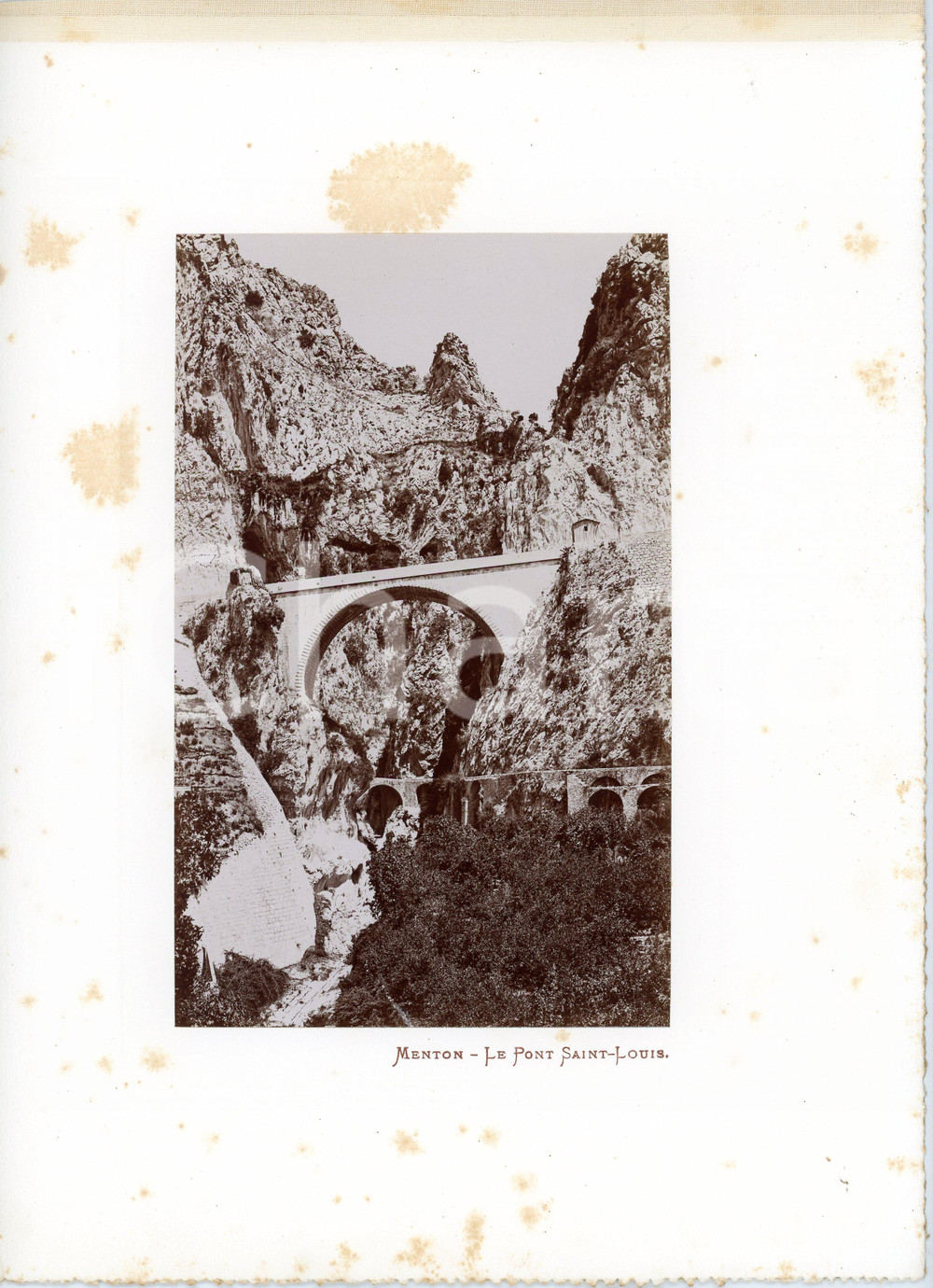 Fotografia d epoca originale 1910 ca MENTON CÃ´te d Azur, FRANCE Le pont SAINTLOUIS  Photo 1
