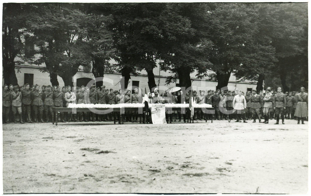 1942 CUORGNE' (TO) OND - Festa dell'Uva - Battaglione di soldati - Foto 17x11 cm  Fotografia d'epoca. GOOD/buono  Formato: 17x11 cm originale e autentica 1