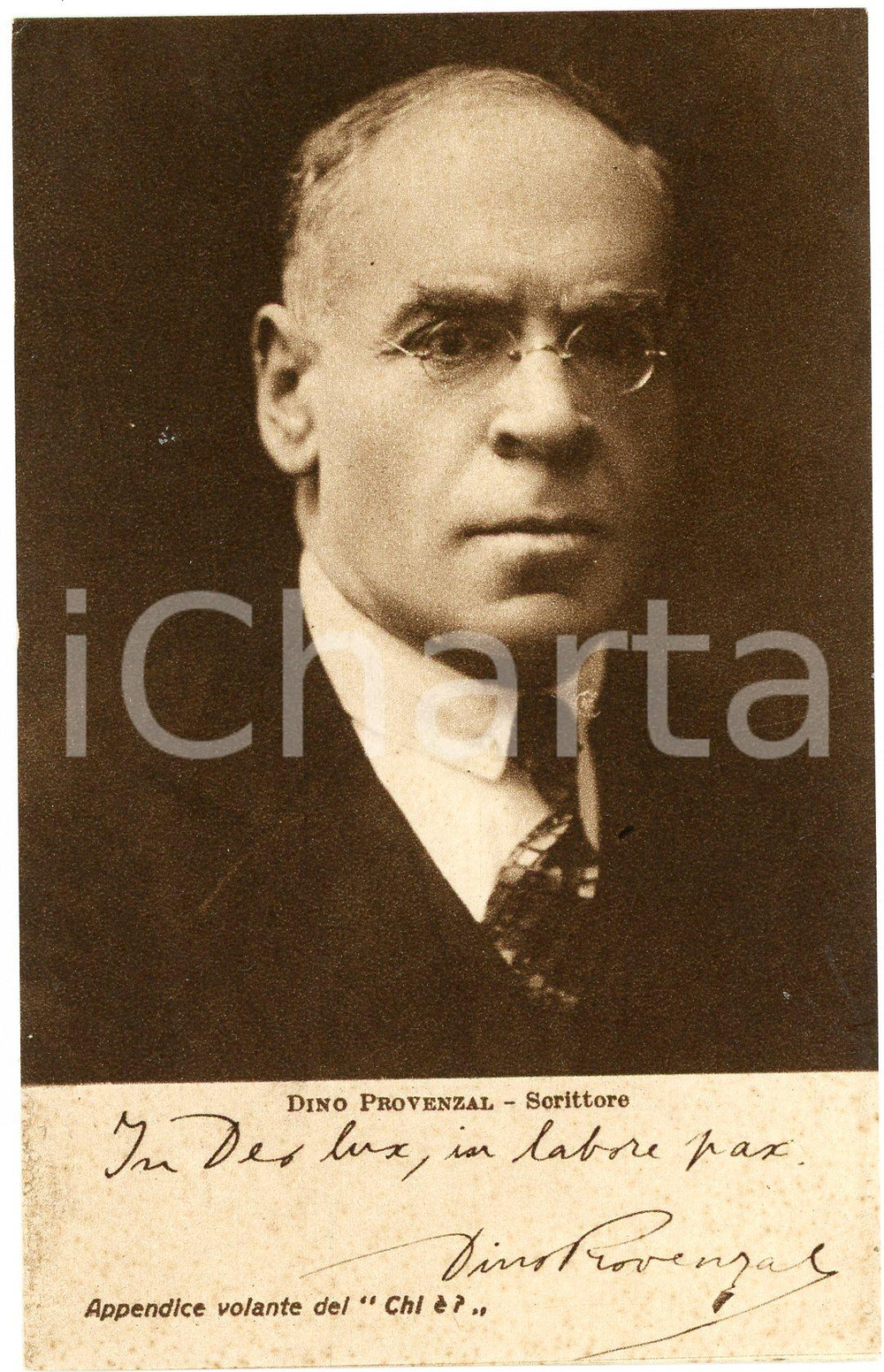 1928 Dino PROVENZAL - Scrittore - CARTOLINE PARLANTI Ed. FORMIGGINI FP NV Cartolina postale d'epoca, non viaggiata. FAIR/discreto Lievi abrasioni angolari e fioriture Formato: 9x14 cm originale e autentica 1
