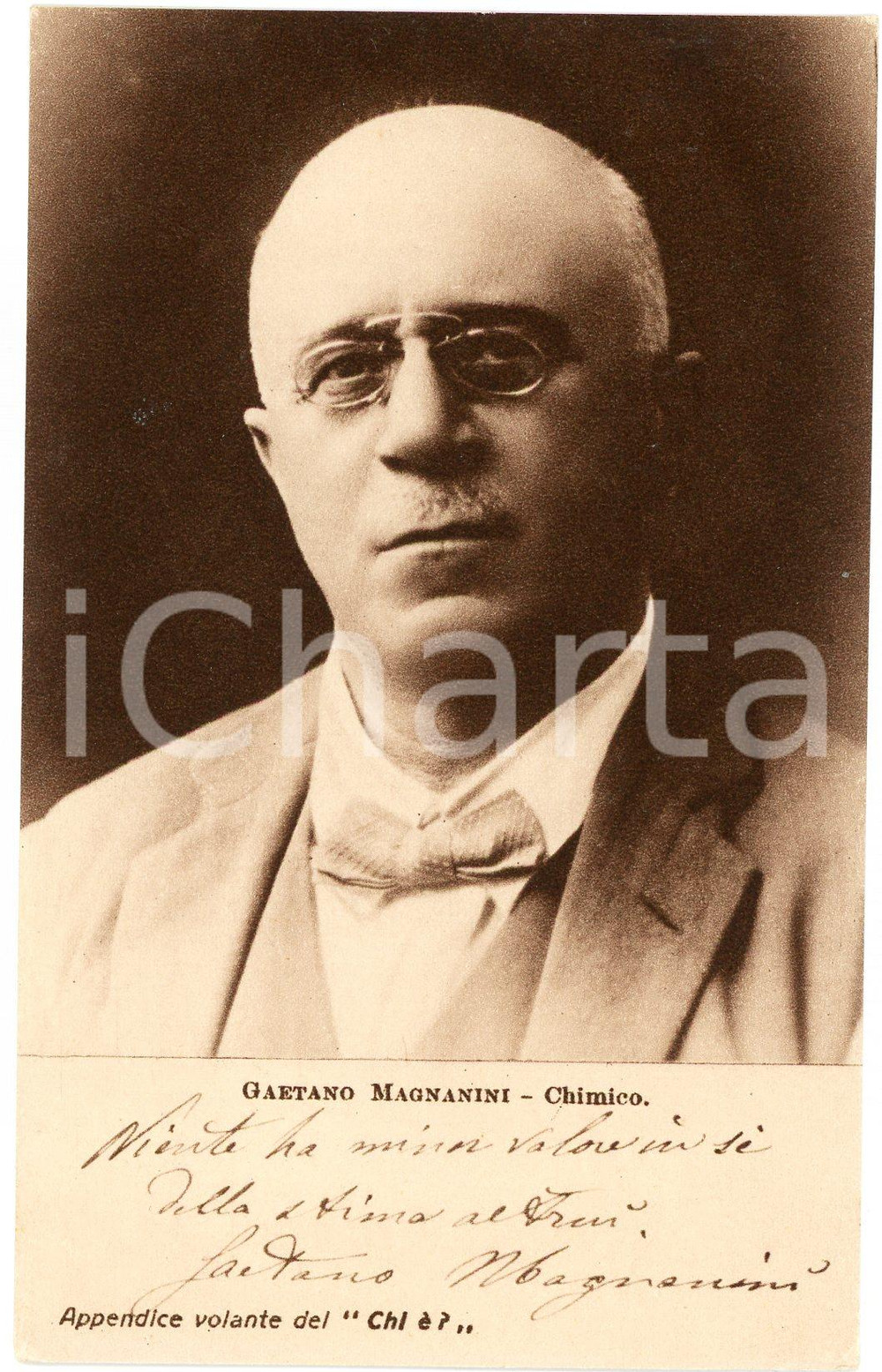 1928 Gaetano MAGNANINI - Chimico - CARTOLINE PARLANTI Ed. FORMIGGINI FP NV Cartolina postale d'epoca, non viaggiata. GOOD/buono Lievi abrasioni e piegature angolari Formato: 9x14 cm originale e autentica 1