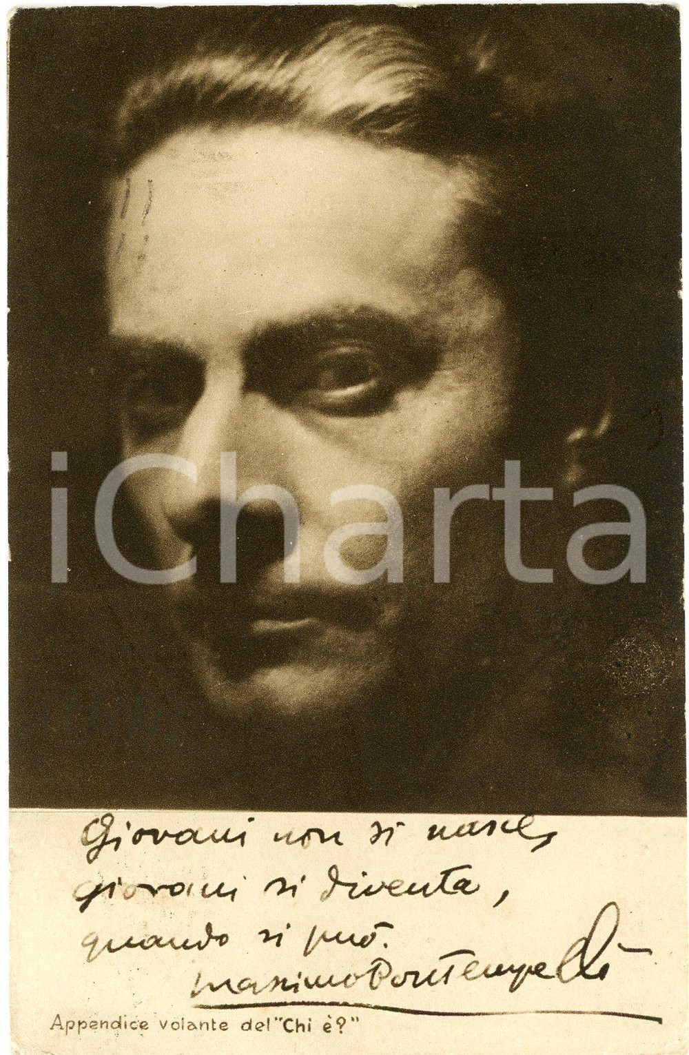 1928 Massimo BONTEMPELLI - CARTOLINE PARLANTI Ed. FORMIGGINI FP V Cartolina postale d'epoca, viaggiata. FAIR/discreto Abrasioni e piegature angolari evidenti, abrasioni anche ai lati Formato: 9x14 cm originale e autentica 1