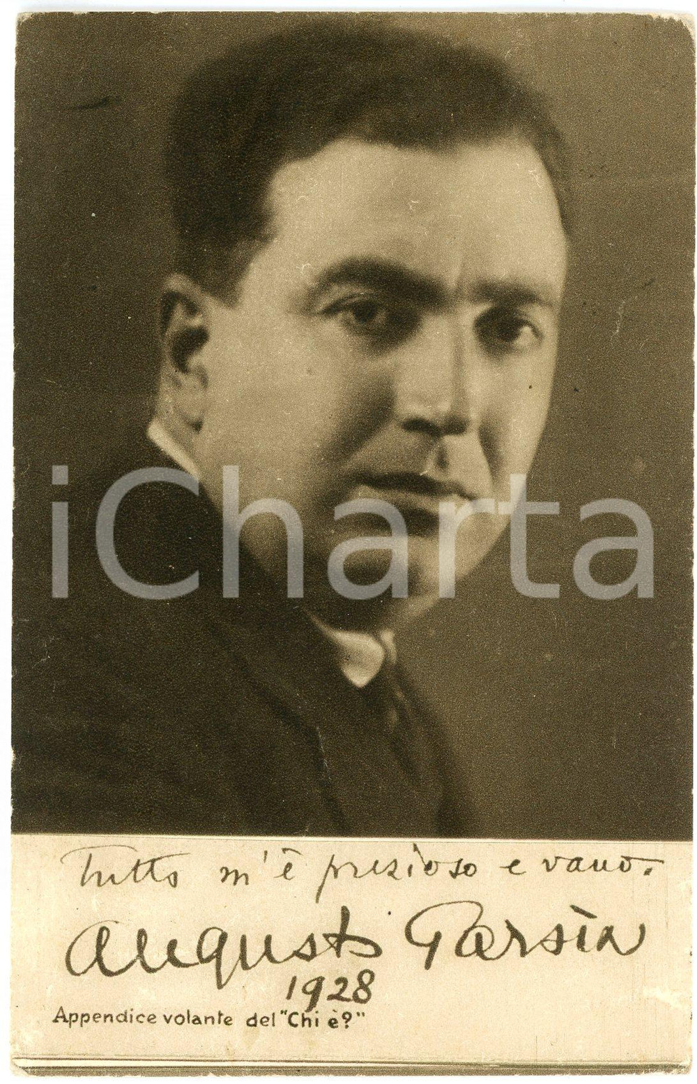 1928 Augusto GARSIA - CARTOLINE PARLANTI Ed. FORMIGGINI FP V Cartolina postale d'epoca, viaggiata. FAIR/discreto Abrasioni e smussature angolari Formato: 9x14 cm originale e autentica 1