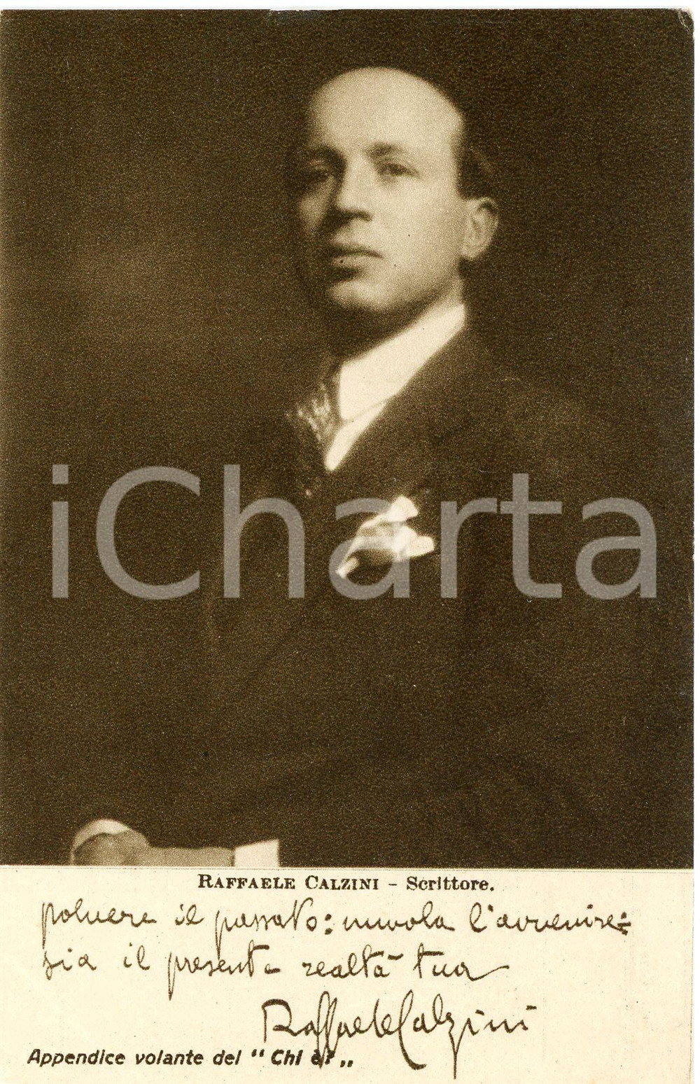 1928 Raffaele CALZINI - Scrittore - CARTOLINE PARLANTI Ed. FORMIGGINI FP NV Cartolina postale d'epoca, non viaggiata. FAIR/discreto Lievi abrasioni e piegature angolari Formato: 9x14 cm originale e autentica 1