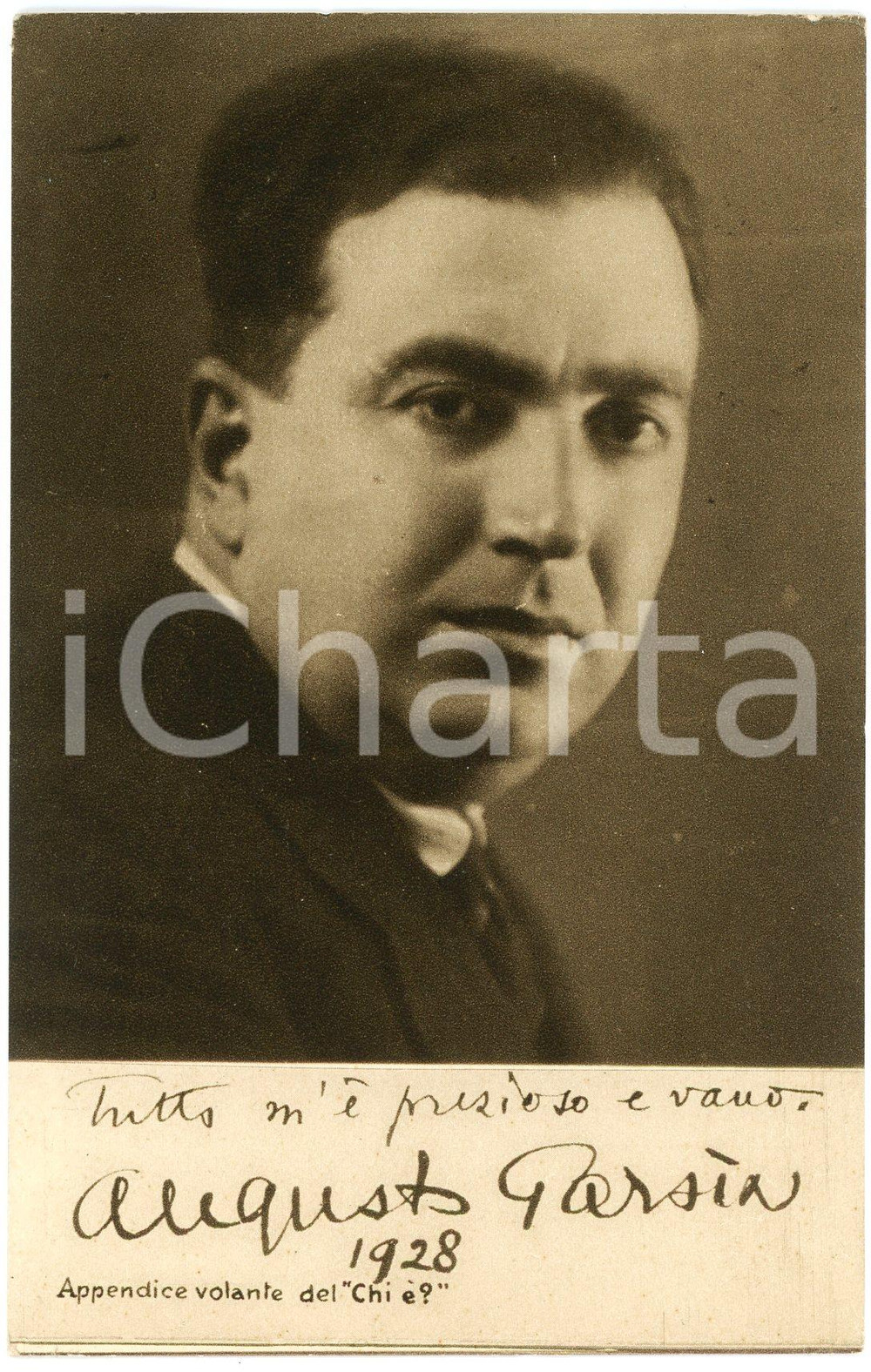 1928 Augusto GARSIA - CARTOLINE PARLANTI Ed. FORMIGGINI FP NV Cartolina postale d'epoca, non viaggiata. FAIR/discreto Lievi abrasioni e smussature angolari Formato: 9x14 cm originale e autentica 1