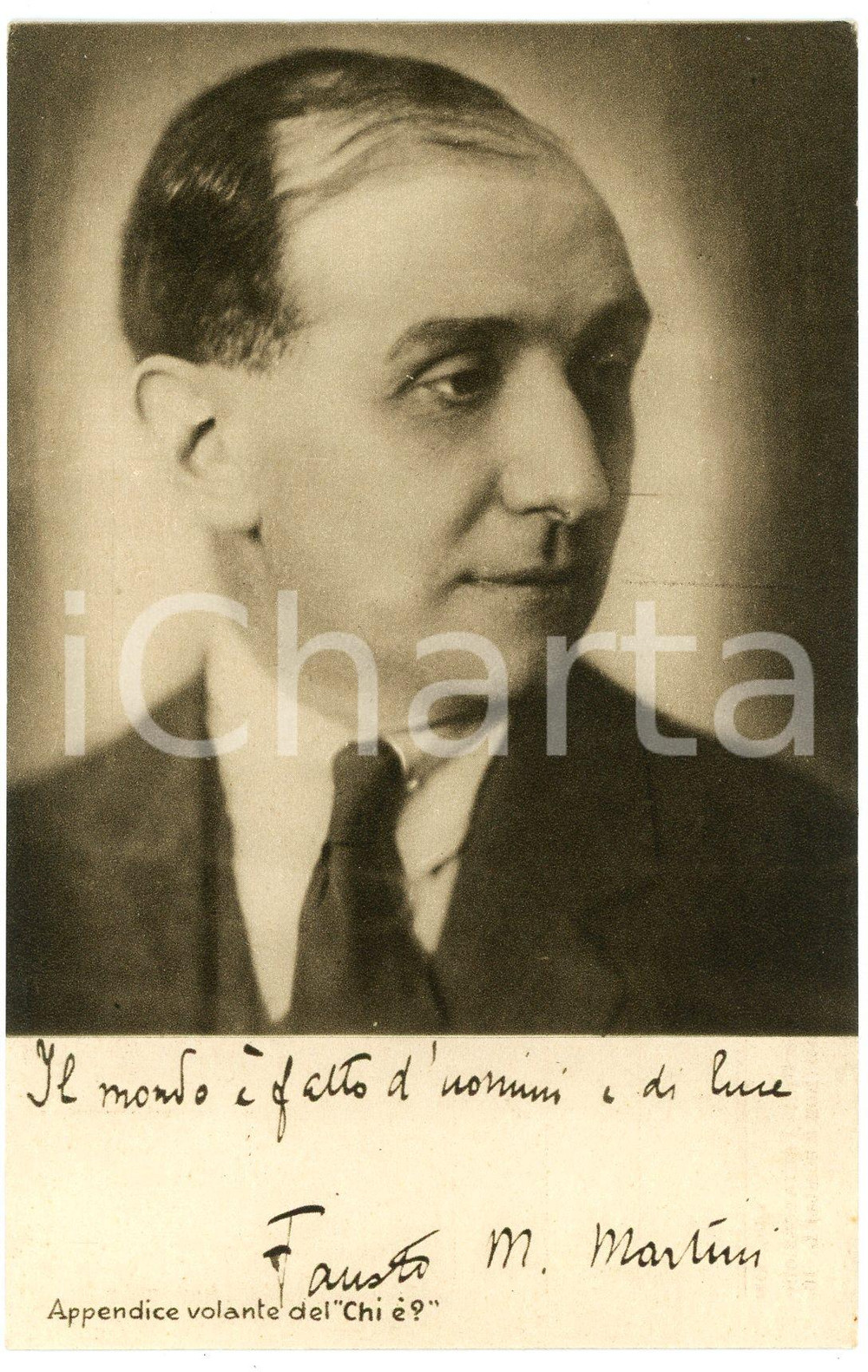 1928 Filippo Maria MARTINI - Poeta - CARTOLINE PARLANTI Ed. FORMIGGINI FP NV Cartolina postale d'epoca, non viaggiata. FAIR/discreto Minime smussature angolari Formato: 9x14 cm originale e autentica 1