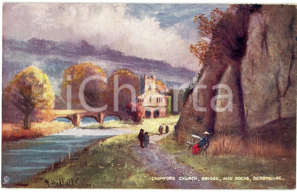 1920 ca CROMFORD CHURCH - DERBYSHIRE Illustrated postcard n.1683  Cartolina postale d'epoca, non viaggiata. FAIR/discreto Smussature e sbrecciature agli angoli Formato: FP originale e autentica 1
