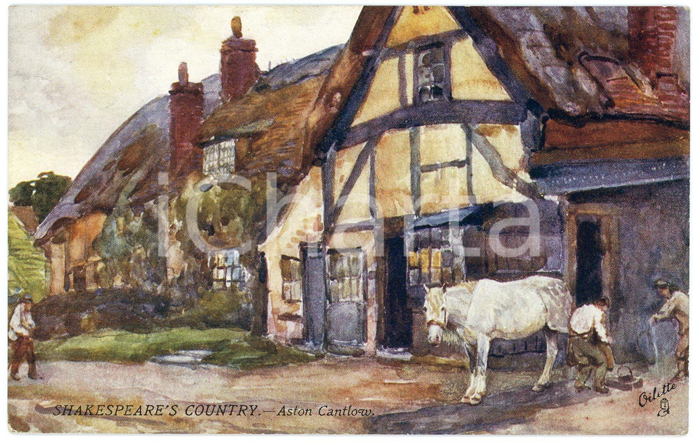 1920 ca ASTON CANTLOW Shakespeare's Country ILLUSTRATED Postcard n. 7734  Cartolina postale d'epoca, non viaggiata. FAIR/discreto Smussature agli angoli Formato: FP originale e autentica 1