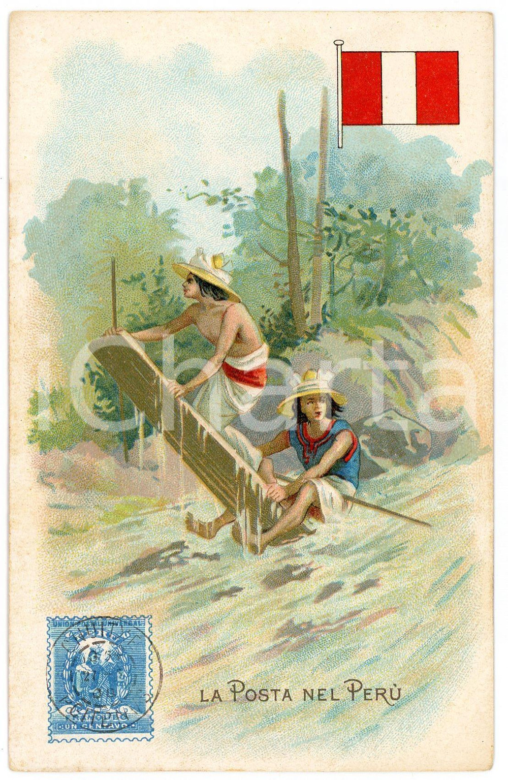 1920 ca MILANO Posta nel PERÙ Pubblicità LYSOFORM Achille Brioschi - Cartolina  Cartolina postale d'epoca, non viaggiata. FAIR/discreto Smussature agli angoli Formato: FP originale e autentica 1