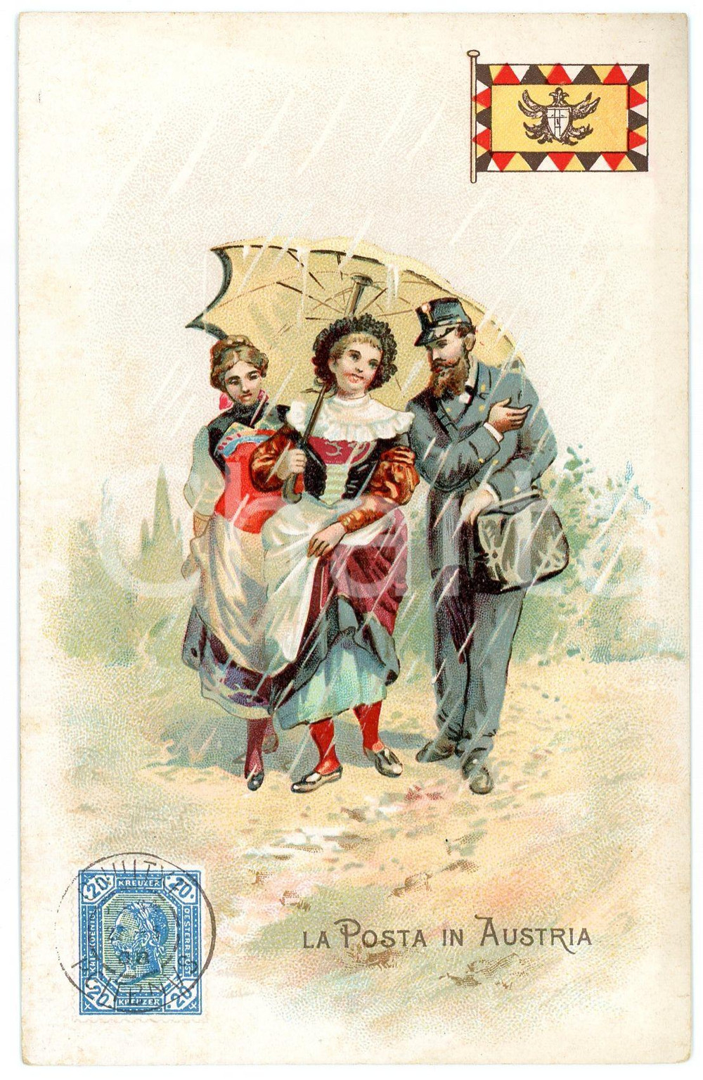 1920 ca MILANO Posta in AUSTRIA Pubblicità LYSOFORM Achille Brioschi - Cartolina  Cartolina postale d'epoca, non viaggiata. FAIR/discreto Smussature agli angoli Formato: FP originale e autentica 1