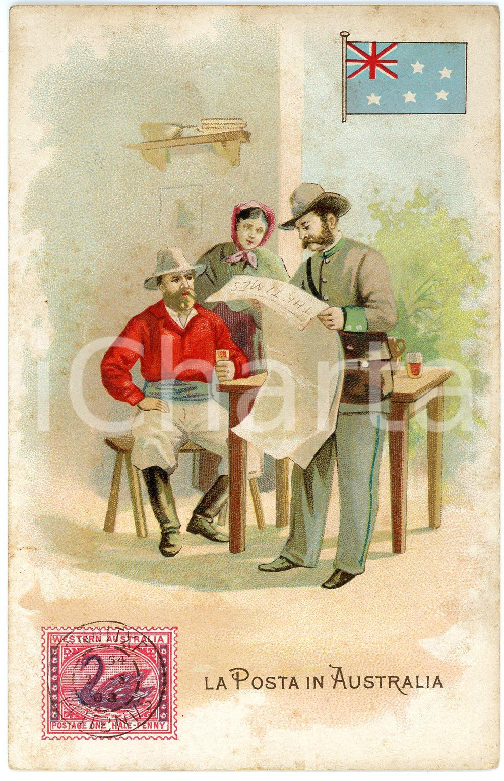 Cartolina originale da collezione 1920 ca MILANO Posta in AUSTRALIA Pubblicità LYSOFORM Achille Brioschi Cartolina 1