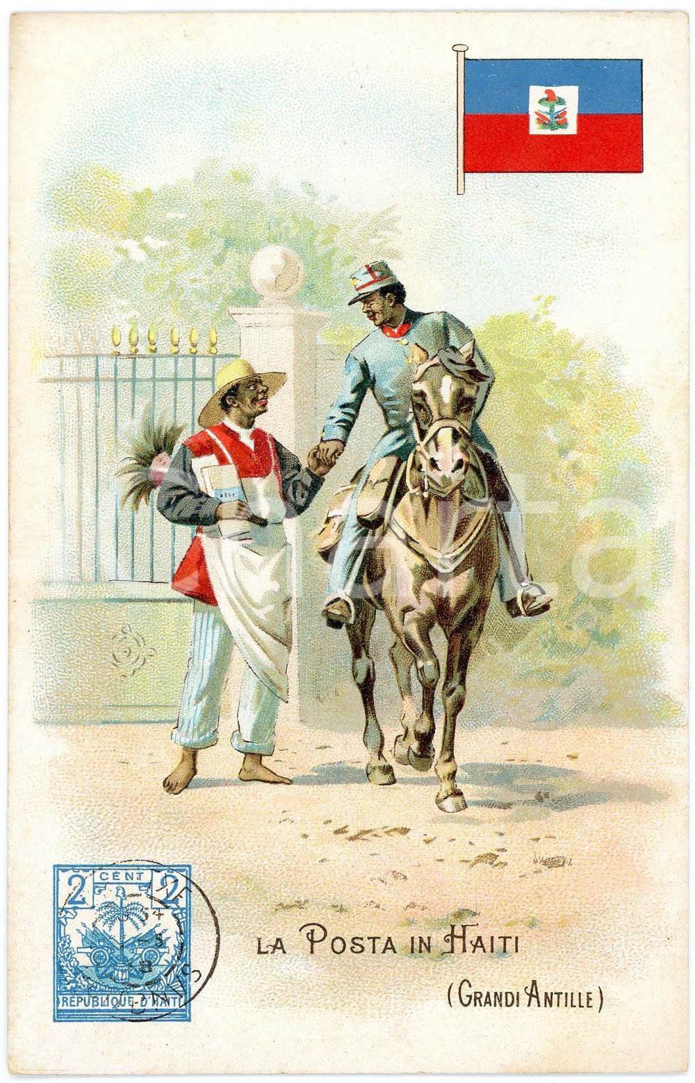 1920 ca MILANO Posta in HAITI - GRANDI ANTILLE Pubblicità LYSOFORM Cartolina  Cartolina postale d'epoca, non viaggiata. FAIR/discreto Smussature agli angoli Formato: FP originale e autentica 1