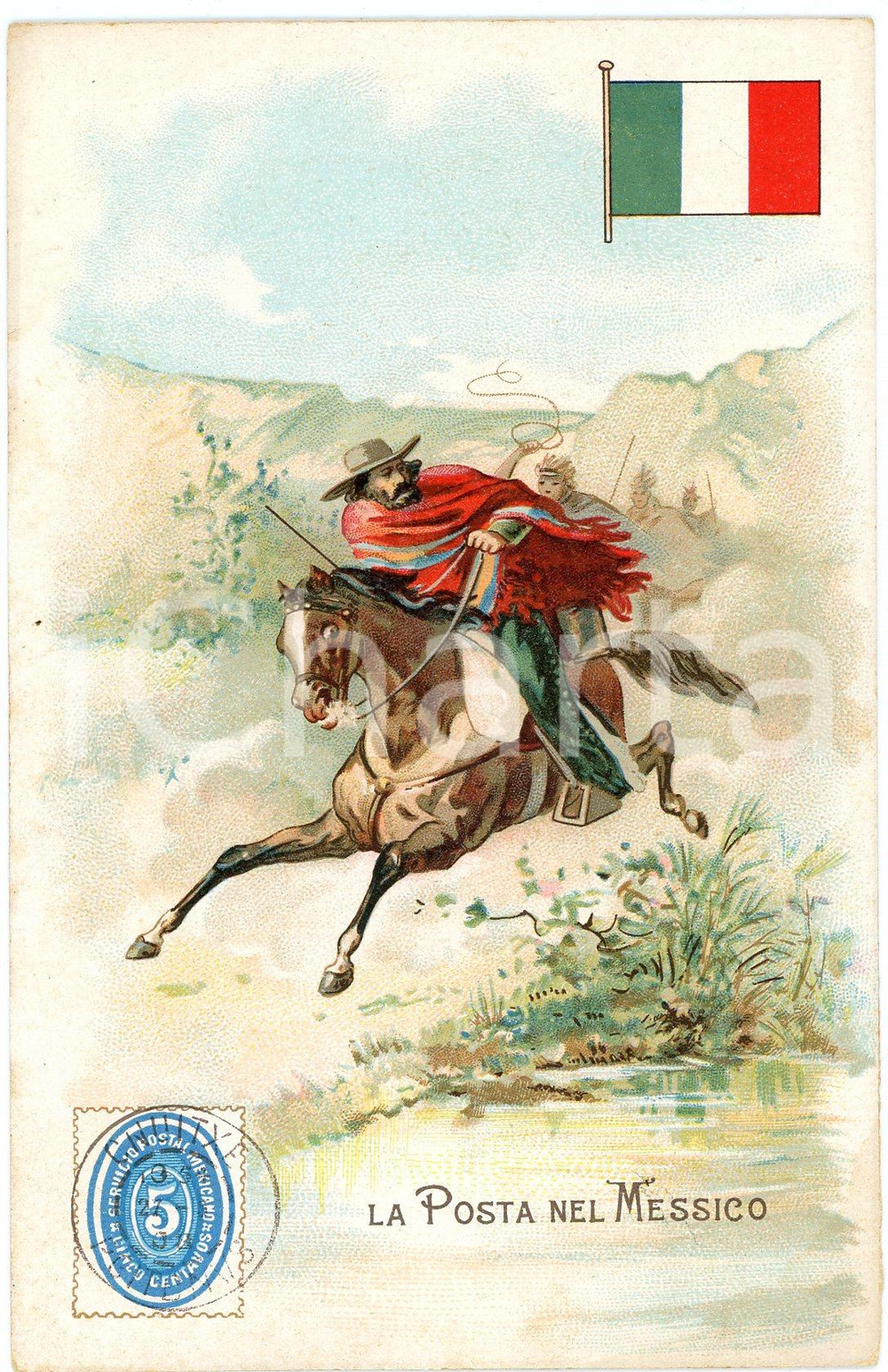 1920 ca MILANO Posta nel MESSICO Pubblicità LYSOFORM Achille Brioschi Cartolina  Cartolina postale d'epoca, non viaggiata. FAIR/discreto Smussature agli angoli Formato: FP originale e autentica 1