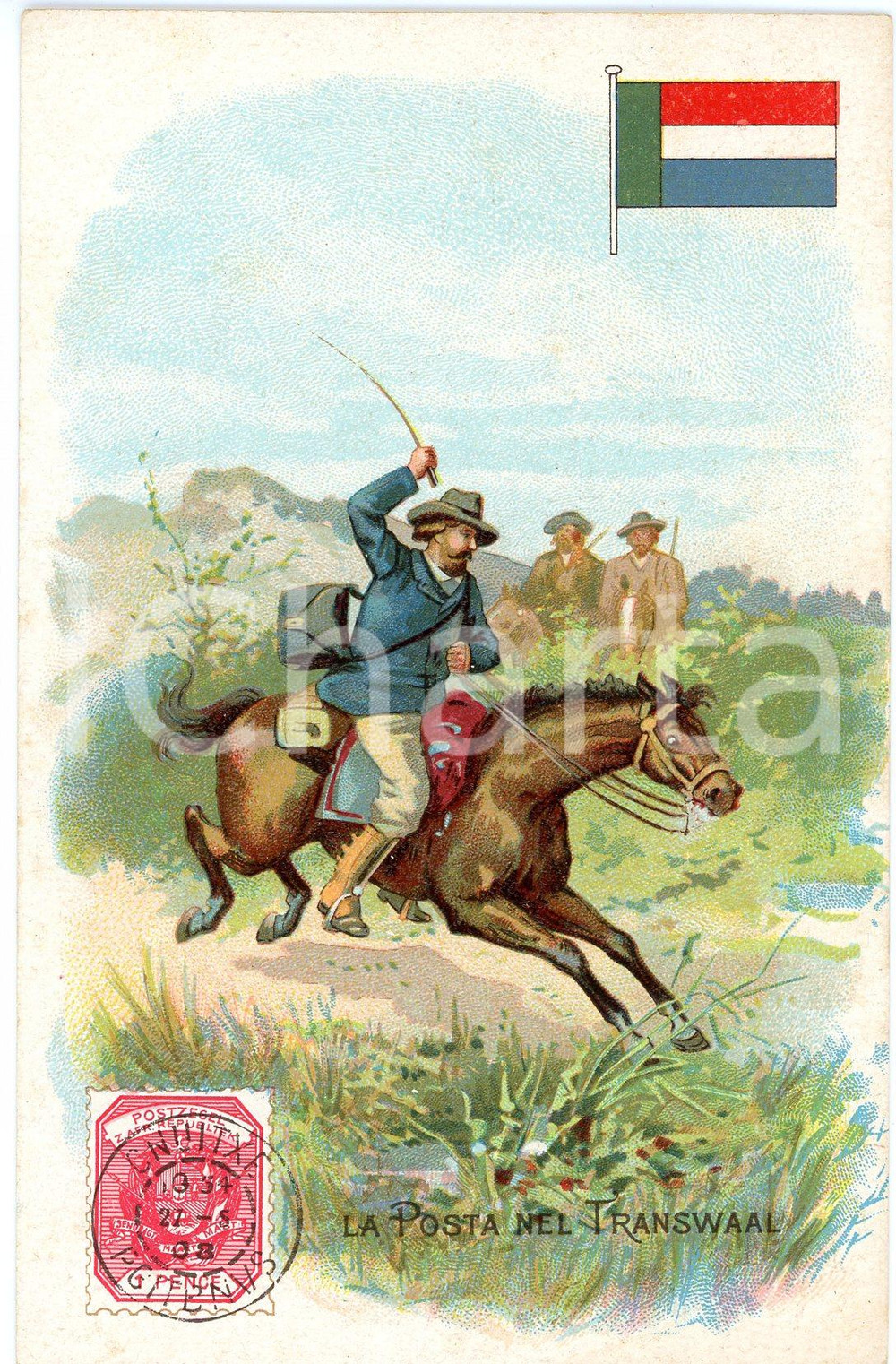 1920 ca MILANO Posta nel TRANSVALL Pubblicità LYSOFORM Brioschi - Cartolina  Cartolina postale d'epoca, non viaggiata. FAIR/discreto Smussature agli angoli Formato: FP originale e autentica 1
