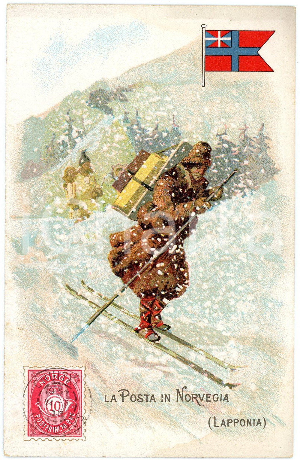 1920 ca MILANO Posta in NOVERGIA - LAPPONIA Pubblicità LYSOFORM Cartolina  Cartolina postale d'epoca, non viaggiata. FAIR/discreto Smussature agli angoli Formato: FP originale e autentica 1