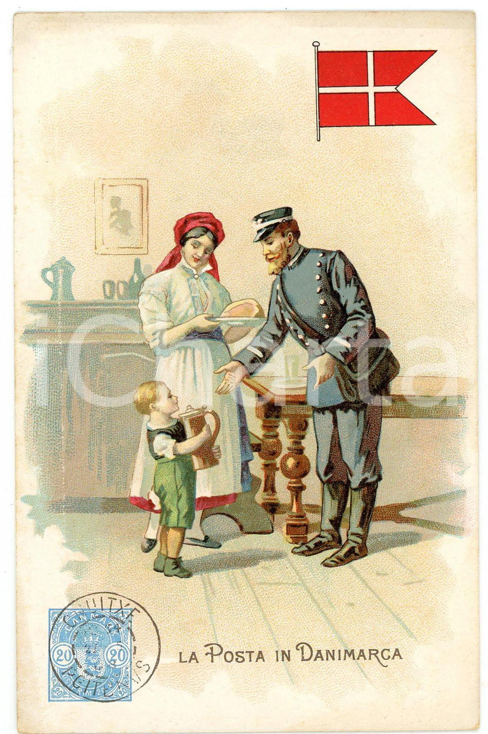 Cartolina originale da collezione 1920 ca MILANO Posta in DANIMARCA PubblicitÃ  LYSOFORM Achille Brioschi Cartolina 1