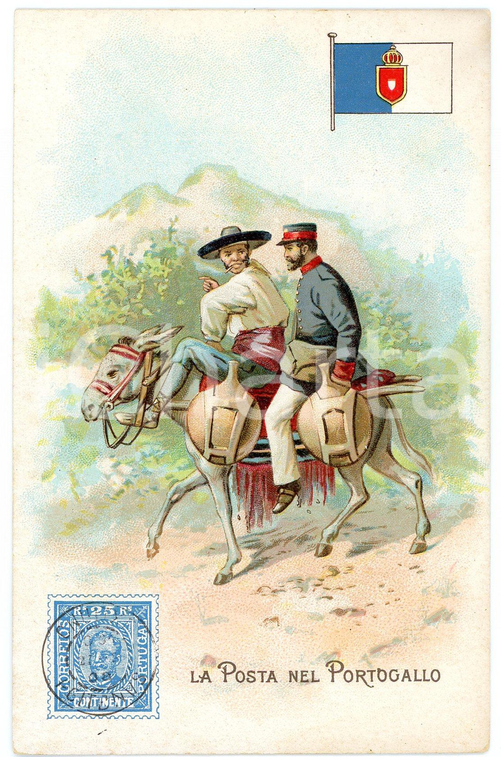 1920 ca MILANO Posta nel PORTOGALLO Pubblicità LYSOFORM Brioschi - Cartolina  Cartolina postale d'epoca, non viaggiata. FAIR/discreto Smussature agli angoli Formato: FP originale e autentica 1