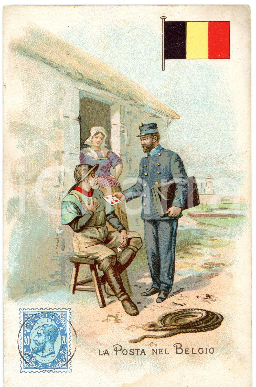 1920 ca MILANO Posta nel BELGIO Pubblicità LYSOFORM Achille Brioschi - Cartolina  Cartolina postale d'epoca, non viaggiata. FAIR/discreto Smussature agli angoli Formato: FP originale e autentica 1