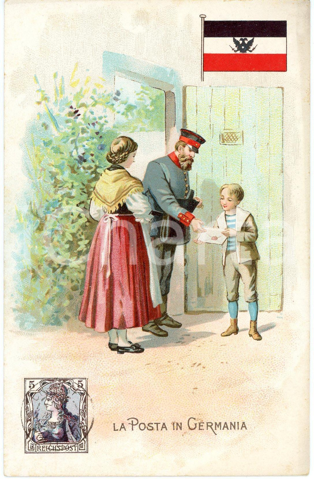 Cartolina originale da collezione 1920 ca MILANO Posta in GERMANIA PubblicitàLYSOFORM Achille Brioschi Cartolina 1