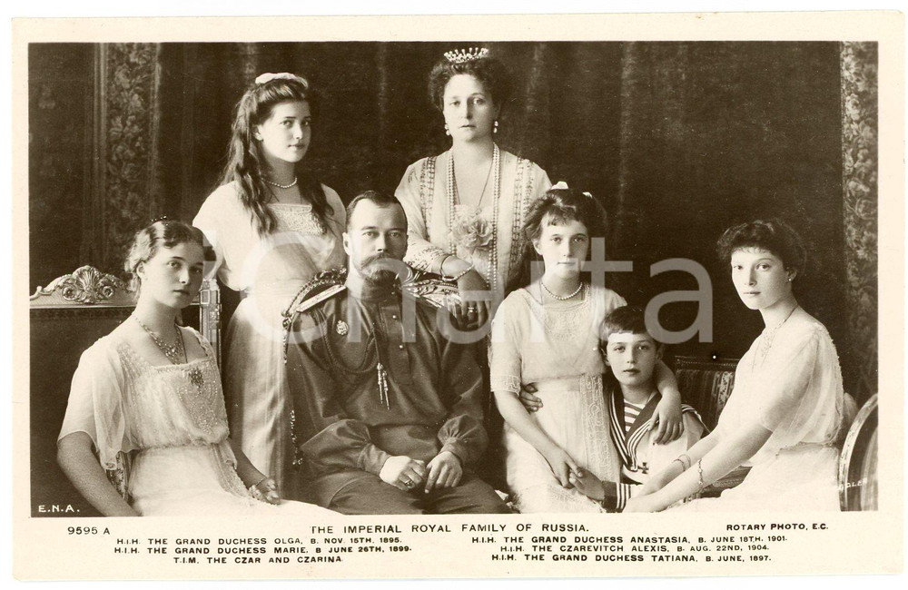 1910 ca HOUSE OF ROMANOV Imperial royal family of Russia - Postcard FP NV  Cartolina d'epoca, non viaggiata. FAIR/discreto Lievi Smussature agli angoli Formato: FP originale e autentica 1