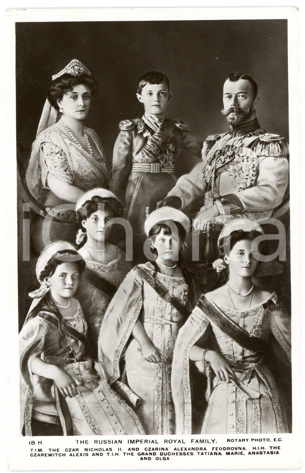 1910 ca HOUSE OF ROMANOV Russian Imperial Royal family - Postcard FP NV Cartolina postale d'epoca, non viaggiata. FAIR/discreto Lievi smussature agli angoli Formato: FP originale e autentica 1