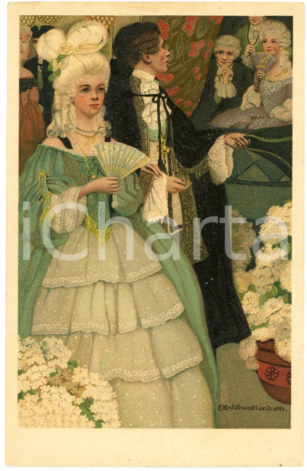 1910 ca Artist Ethel FRANKLIN BETTS Romantic couple - M.M. Vienne - Postcard 290  Cartolina postale d'epoca, non viaggiata. GOOD/buono  Formato: 9x14 cm originale e autentica 1