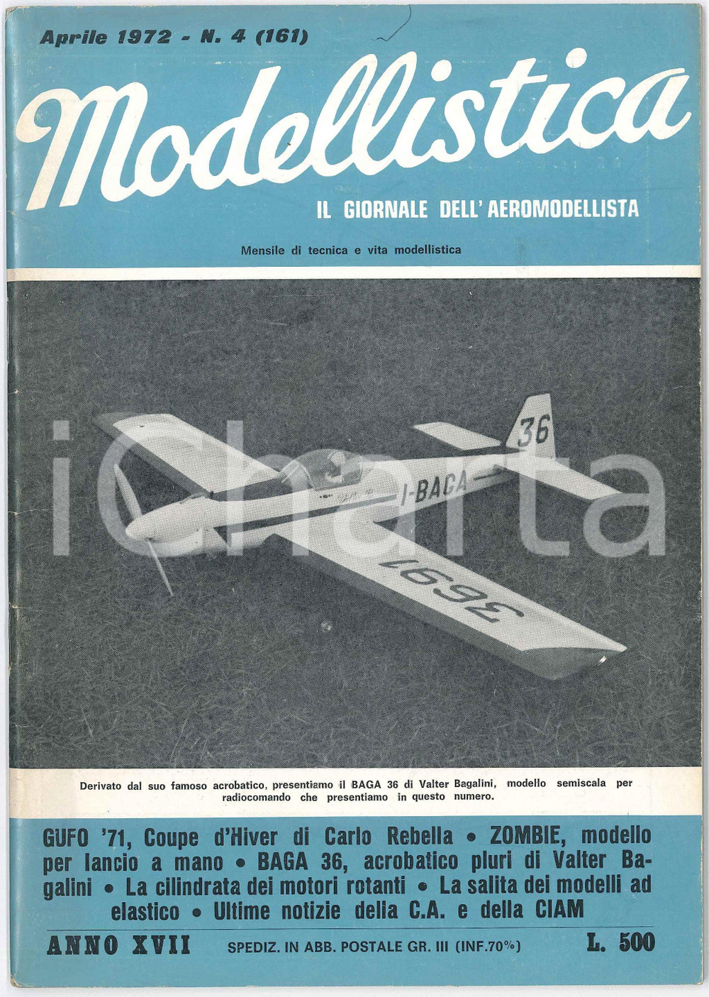 1972 MODELLISTICA Baga 36 di Valter Bagalini - Zombie di Guy Revel *Rivista nÂ°4 Rivista mensile, illustrata b/n.Aprile 1972 - n&deg;4 (161) CONDIZIONI: F (piccole piegature angolari in copertina e lievi tracce di umidit&agrave; al lato sinistro)     originale e autentica 1