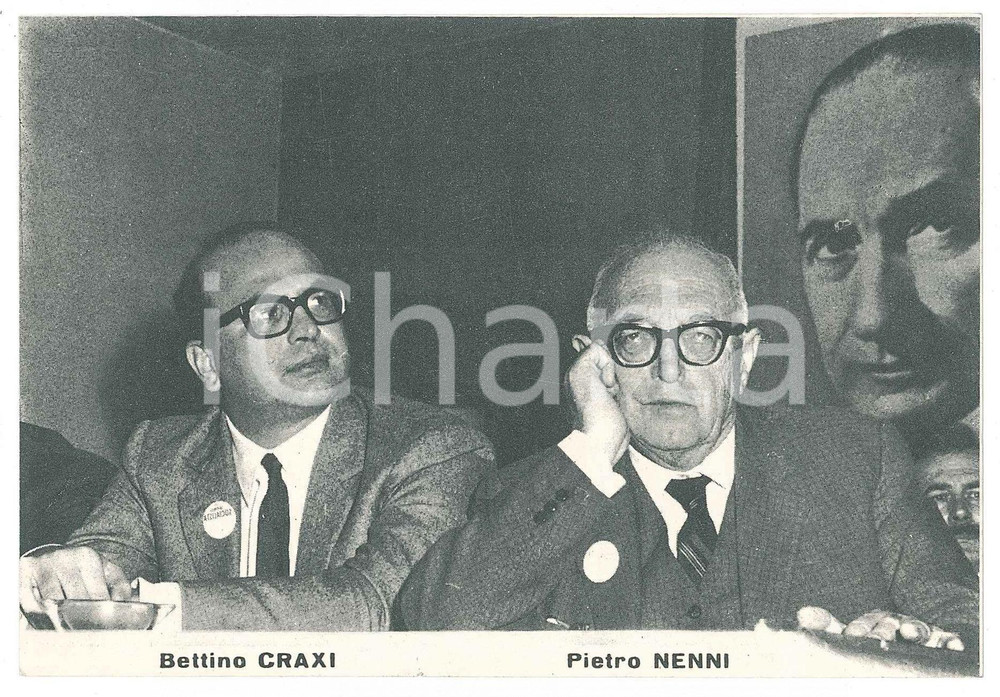 1968 Elezioni politiche - PSI /PSDI - CRAXI e NENNI *Volantino PROPAGANDA  Volantino originale, su due facciate. GOOD/buono  Formato: 15x10 cm originale e autentica 1