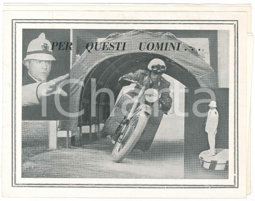 Materiale pubblicitario d’epoca 1950 ca BUSTO ARSIZIO Sugherificio CASSONI Caschi per GHISA Vigili Urbani 1