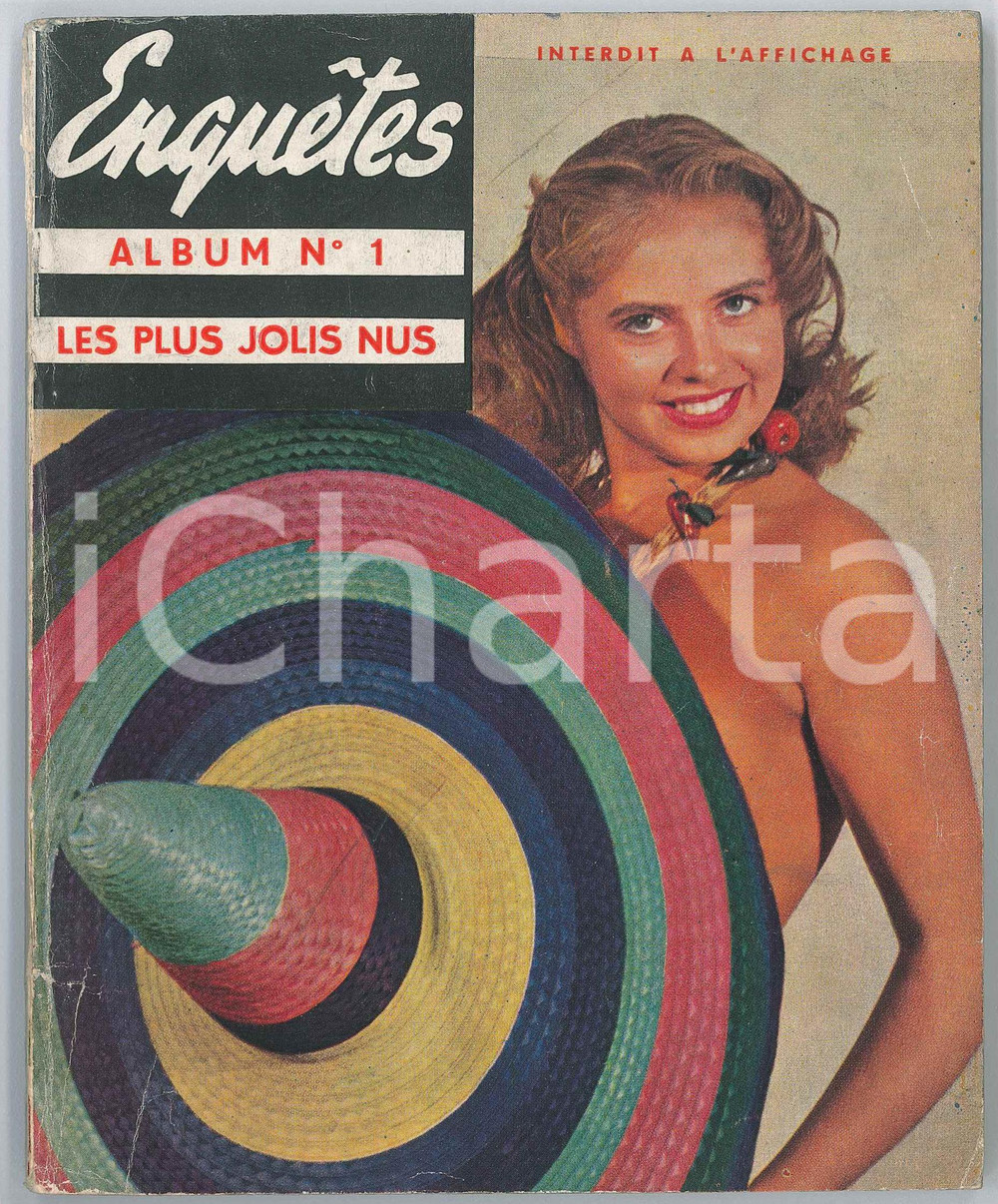 1953 ENQUETES Le plus jolies nus - Album n.1 - Les jarres d'or - EROTICA VINTAGE Pubblicazione d'epoca, illustrata.  POOR/danneggiato piegature e strappi in copertina Formato: 15x18 cm originale e autentica 1