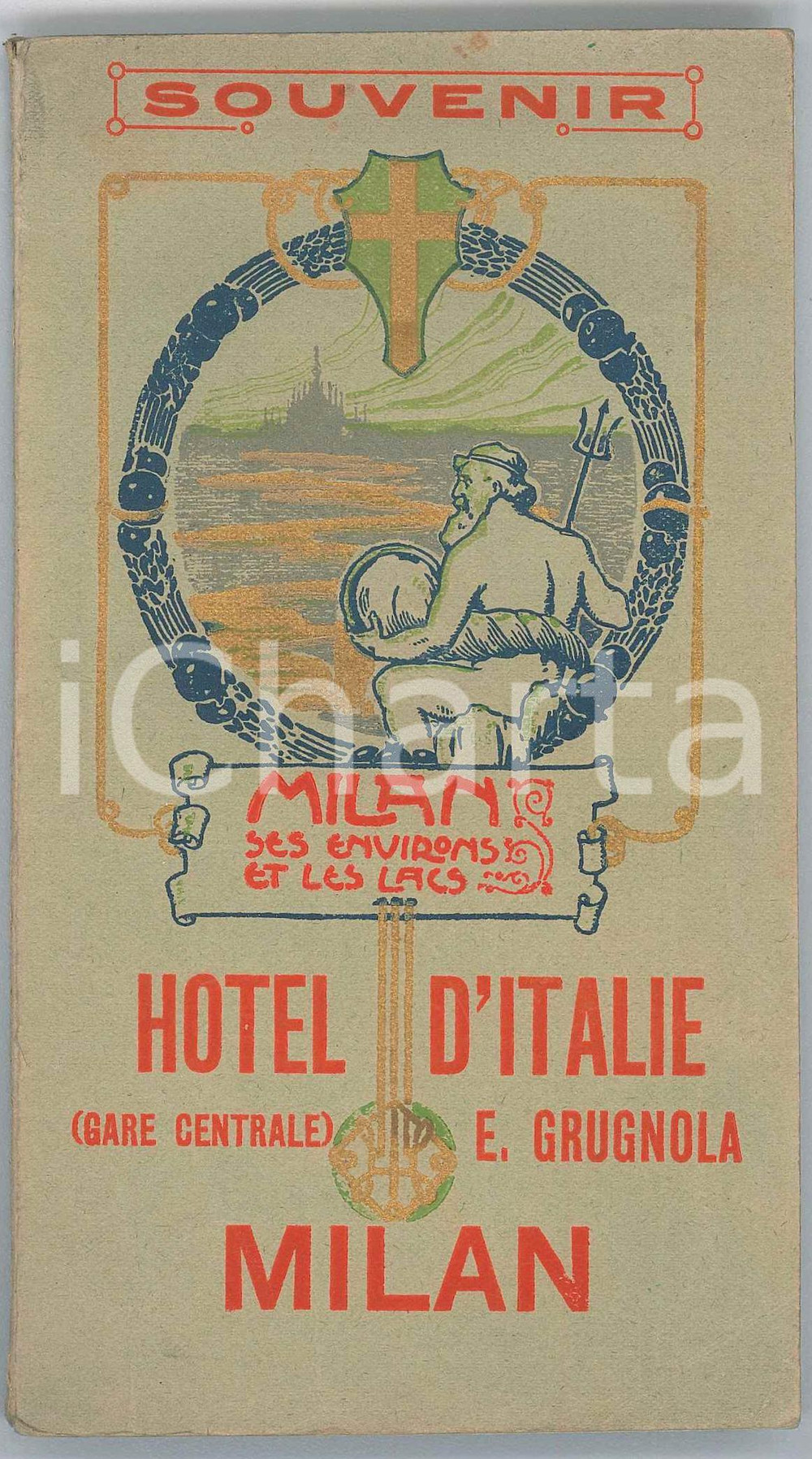 Materiale pubblicitario d’epoca 1912 Ottone BRENTARI Guide de Milan et environs  Hotel d Italie DAMAGED 1