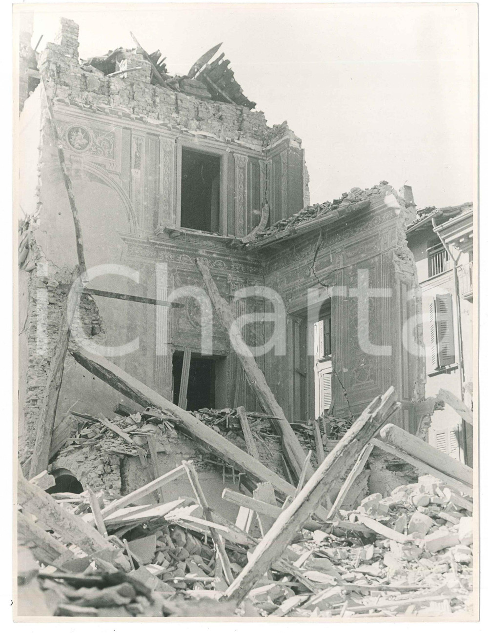 1945 ca WW2 BRESCIA Bombardamenti - Palazzo distrutto in centro (2) Foto  Fotografia d'epoca.  GOOD/buono  Formato: 18x24 cm originale e autentica 1