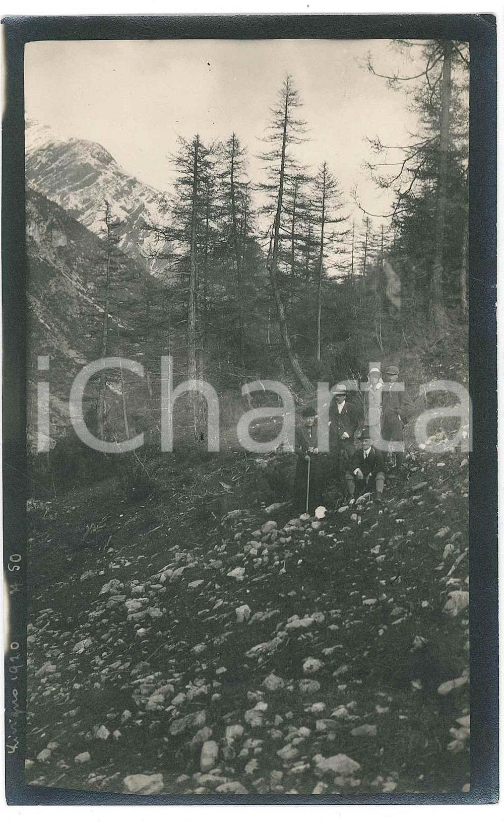 1920 Area di LIVIGNO - Escursionisti in un bosco -  Foto VINTAGE 9x14 cm  Fotografia d'epoca. GOOD/buono  Formato: 9x14 cm originale e autentica 1